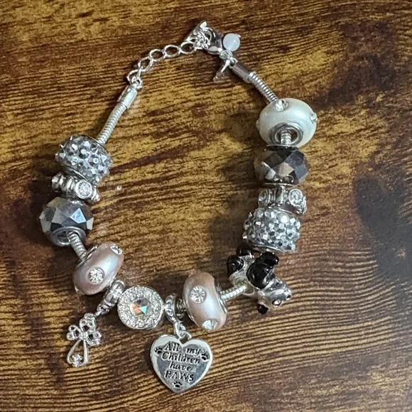 Silver and Black Charm Bracelet - Picture 2 of 6
